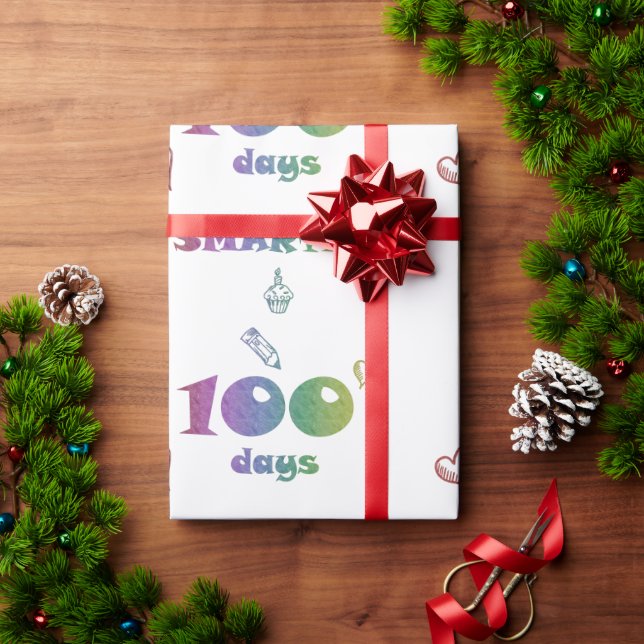 100 Days Smarter Wrapping Paper – School Gift (Holiday Gift)
