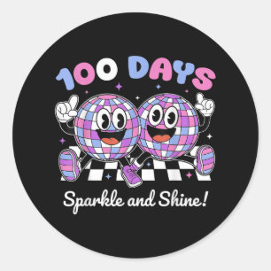 100 Days Sparkle And Shine 100th Day Of School Boy Classic Round Sticker