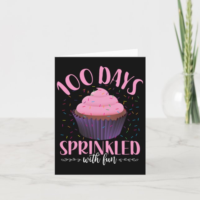 100 Days Sprinkled With Fun 100 Days Of School Cup Card (Front)