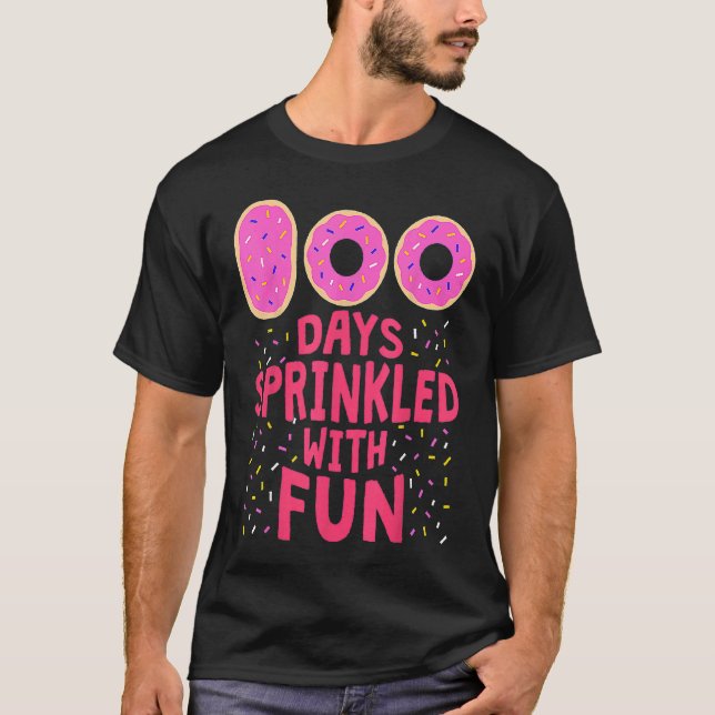 100 Days Sprinkled With Fun 100th Day Cute Donut G T-Shirt (Front)