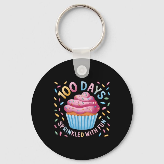 100 Days Sprinkled With Fun 100th Day Of School Gi Key Ring (Front)