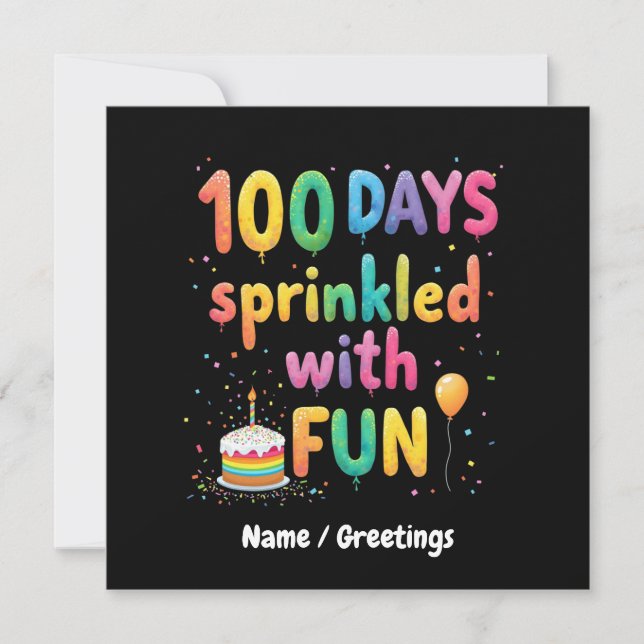 100 Days Sprinkled with Fun Celebrate School Joy Invitation (Front)