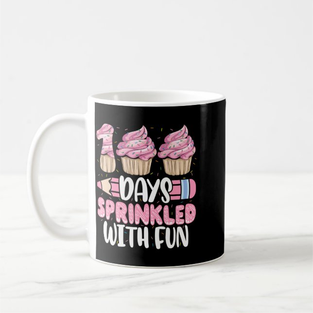 100 Days Sprinkled With Fun Cupcake 100th Day Of Coffee Mug (Left)