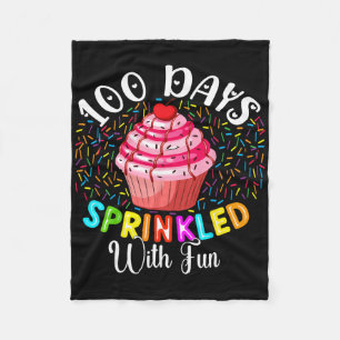 100 Days Sprinkled With Fun Cupcake 100th Day Of S Fleece Blanket
