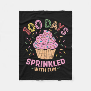 100 Days Sprinkled With Fun Cupcake 100th Day Of S Fleece Blanket