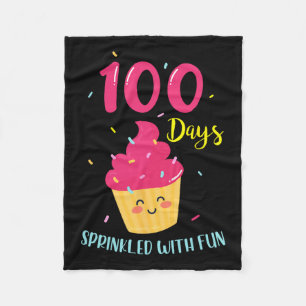 100 Days Sprinkled With Fun Cupcake 100th Day Of S Fleece Blanket