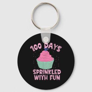 100 Days Sprinkled With Fun Cupcake 100th Day Of S Key Ring