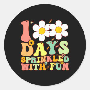 100 Days Sprinkled With Fun Cupcake Kids 100th Day Classic Round Sticker