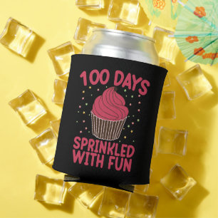 100 Days Sprinkled With Fun Cupcake School Girl Can Cooler