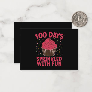 100 Days Sprinkled With Fun Cupcake School Girl  Card