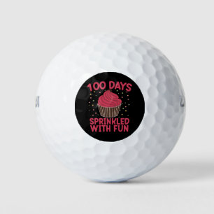 100 Days Sprinkled With Fun Cupcake School Girl Golf Balls