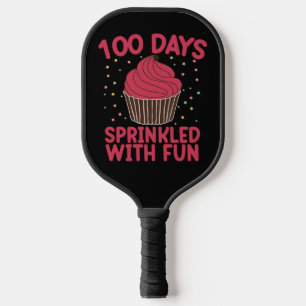 100 Days Sprinkled With Fun Cupcake School Girl  Pickleball Paddle