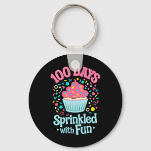 100 Days Sprinkled With Fun Cupcake Shirt Happy 10 Key Ring