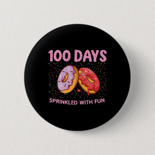 100 Days Sprinkled With Fun Doughnut 100th Day Of  6 Cm Round Badge