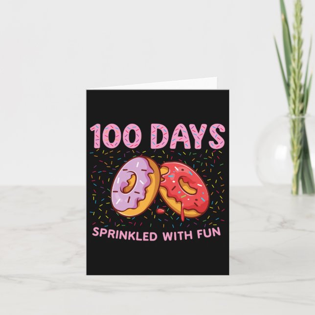 100 Days Sprinkled With Fun Doughnut 100th Day Of  Card (Front)