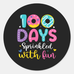 100 Days Sprinkled With Fun Doughnut 100th Day Of  Classic Round Sticker