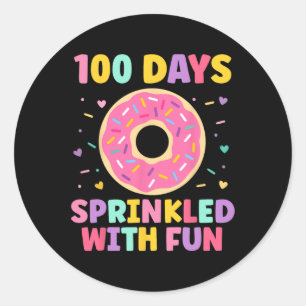 100 Days Sprinkled With Fun Doughnut 100th Day Of Classic Round Sticker