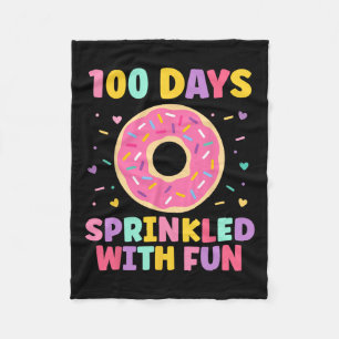 100 Days Sprinkled With Fun Doughnut 100th Day Of Fleece Blanket