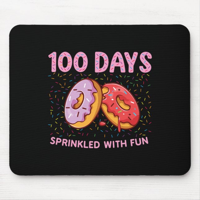 100 Days Sprinkled With Fun Doughnut 100th Day Of  Mouse Pad (Front)