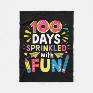 100 Days Sprinkled With Fun Doughnuts 100 Days Sma Fleece Blanket