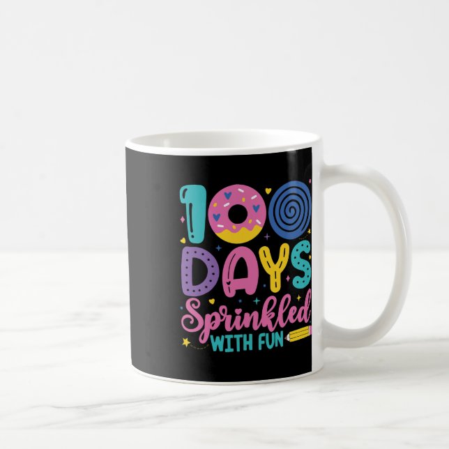 100 Days Sprinkled With Fun Doughnuts 100th Day Of Coffee Mug (Right)