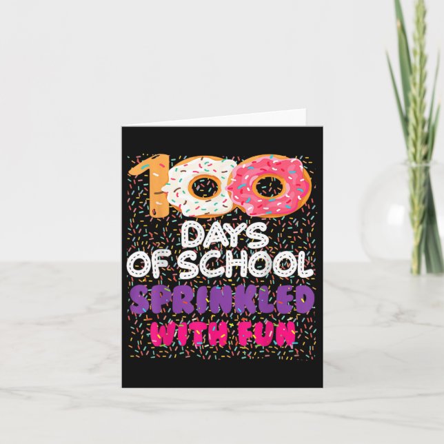 100 Days Sprinkled With Fun Doughnuts Happy 100th  Card (Front)