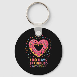 100 Days Sprinkled With Fun Doughnuts Happy 100th  Key Ring