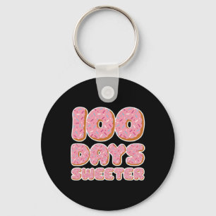 100 Days Sweeter 100 Days Of School Doughnut With Key Ring
