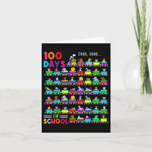 100 Days Train With Animals Kids 100 Days Of Schoo Card