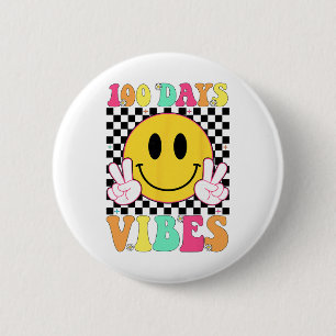 100 Days Vibes Retro Smile Teacher Kids 100th Day 6 Cm Round Badge