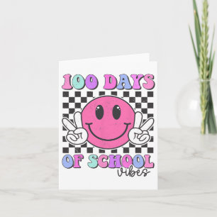 100 Days Vibes Smile Teacher Boy Girl 100th Day Of Card