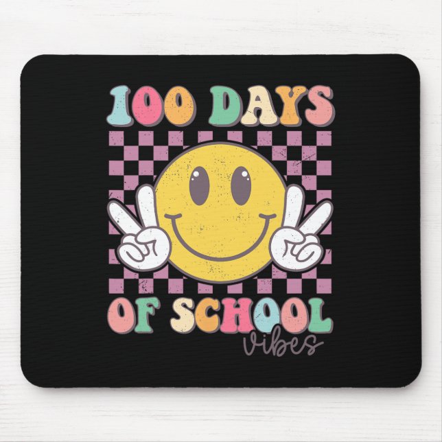 100 Days Vibes Smile Teacher Boy Girl 100th Day Of Mouse Pad (Front)
