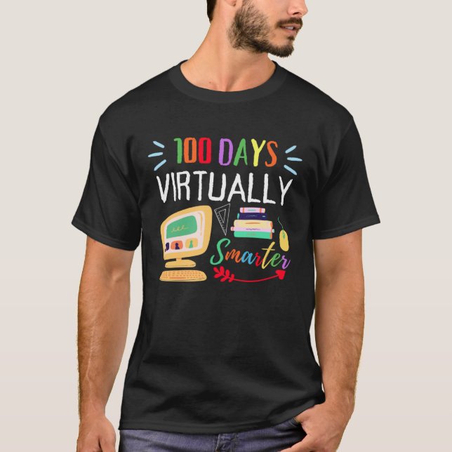 100 Days Virtually Smarter 100th Day Of School Kid T-Shirt (Front)