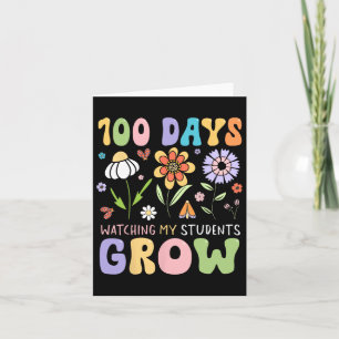 100 Days Watching My Students Grow Funny Cute Boho Card