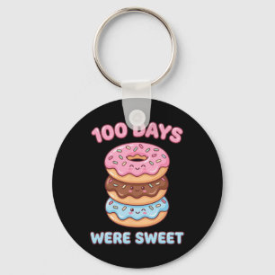 100 Days Were Sweet Kawaii Donut 100th Day Of Scho Key Ring