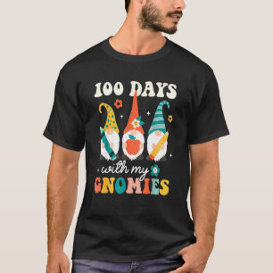 100 Days With My Gnomies 100 Days Of School Groovy T-Shirt