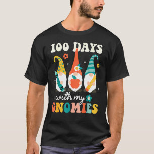 100 Days With My Gnomies 100 Days Of School Groovy T-Shirt