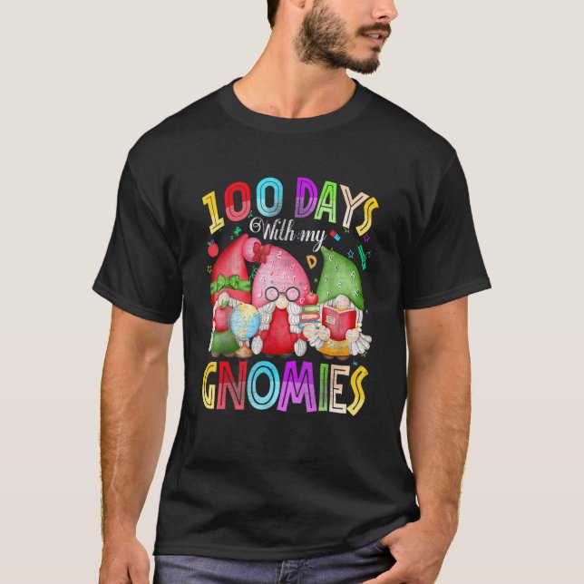 100 Days With My Gnomies Cute Gnomes Costume Teach T-Shirt (Front)
