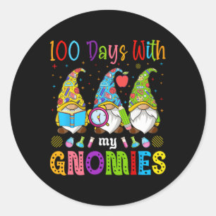 100 Days With My Gnomies Nursery 100th Day Classic Round Sticker