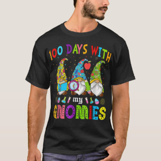 100 Days With My Gnomies Teacher Student Funny Gno T-Shirt
