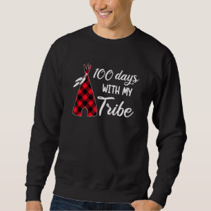 100 Days With My Tribe Buffalo Plaid 100 days of s Sweatshirt