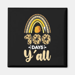 100 Days Y'all 100th Day Of School Leopard Magnet