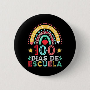100 Dias De Escuela Rainbow Spanish Teacher 6 Cm Round Badge