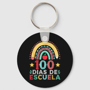 100 Dias De Escuela Rainbow Spanish Teacher  Key Ring