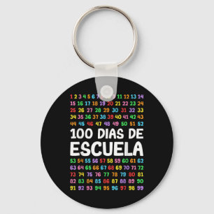 100 Dias De Escuela Spanish Teacher Key Ring