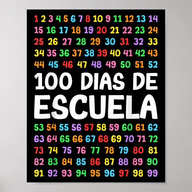 100 Dias De Escuela Spanish Teacher  Poster (Front)