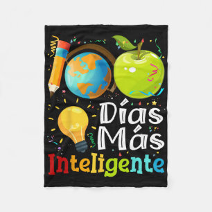 100 Dias Mas Inteligente Spanish Teacher 100th Day Fleece Blanket