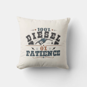 100% Diesel 0% Patience Vintage Graphic Cushion