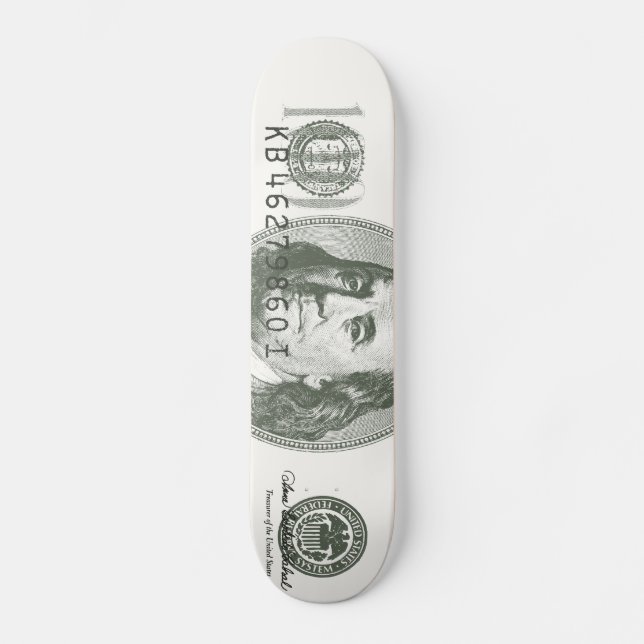 100 Dollar Bill Skateboard (Front)