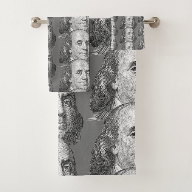 100 dollars, Benjamin Franklin Bath Towel Set (Insitu)